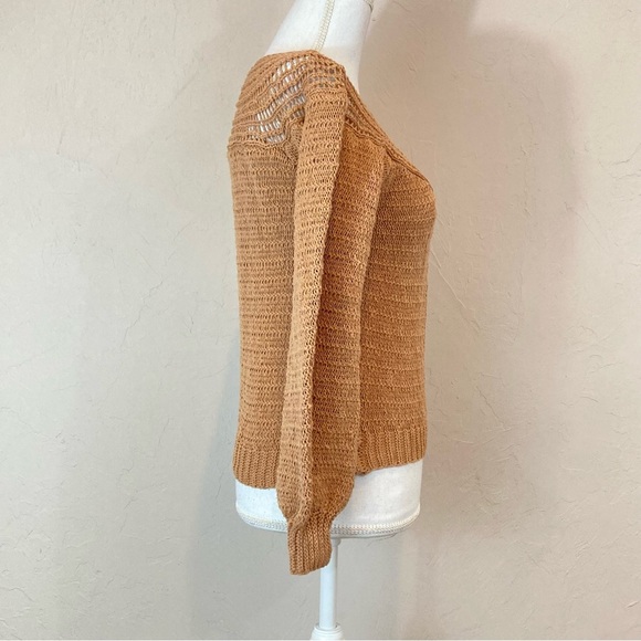 Amuse Society Stevie Crochet Clay Brown Open Knit Sweater Size XS - Picture 3 of 8